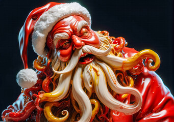 Wall Mural - Portrait of a Evil Santa Claus, Christmas man