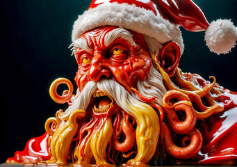 Wall Mural - Portrait of a Evil Santa Claus, Christmas man