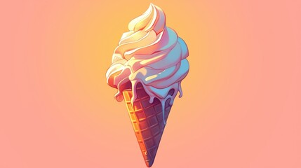 Poster - 2d icon of an ice cream cone