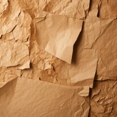 b'Close-up of brown crumpled paper texture background'