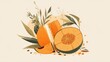Icon depicting a dried melon a wholesome organic superfood symbol Suitable for websites mobile apps and promotions