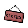 Closed Signboard - Hand Drawn Doodle Icon