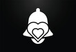 Creative love bell logo design template, Heart with love logo