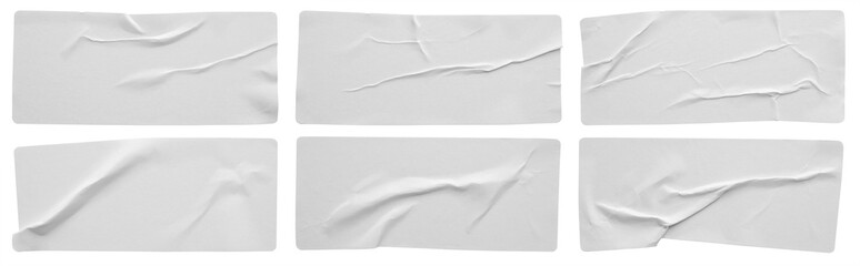 Wall Mural - paper sticker label set isolated on white background
