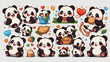 bundle image cute panda emoticon sticker 20