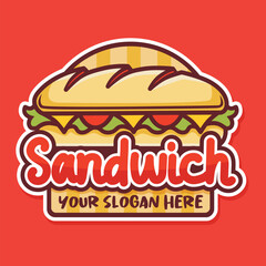 Sandwich Logo Design Simple Soft Color Vector Design