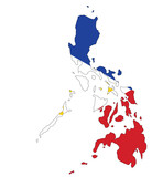 Fototapeta Dmuchawce - Outline of the map of Philippines with regions