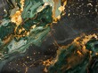 Majestic Marble Fusion - Dark Green Elegance with Golden Splatter Artistry.