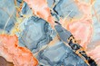 Earth's Palette Unfolds. Coral Kisses and Slate Blues in Nature's Abstract.