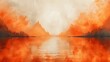 the juxtaposition of vibrancy and tranquility captured within this orange-white gradient panorama, adorned with the subtle allure of grainy textures