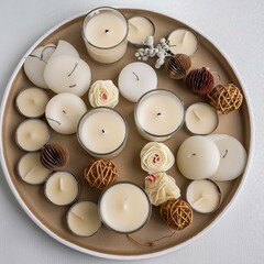  Circular Candle Stickers showcasing romantic candlelit scenes