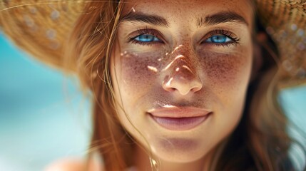 Wall Mural - portrait of woman at summer resort