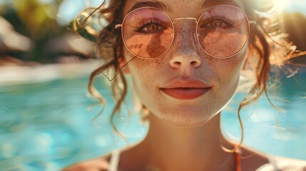 Wall Mural - portrait of woman at summer resort