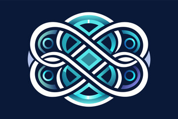 Aufkleber - abstract logo inspired by fractal patterns, showcasing infinite detail and intricate beauty