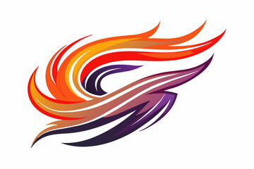 Aufkleber - abstract logo reminiscent of a brushstroke, capturing the essence of artistic expression and fluidity