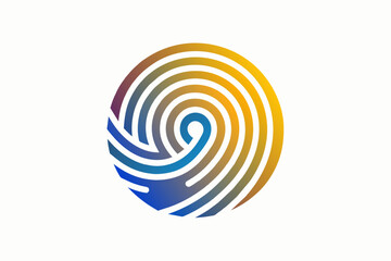 Aufkleber - abstract logo reminiscent of a fingerprint, representing uniqueness and identity