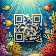 pattern with water and qr code concept