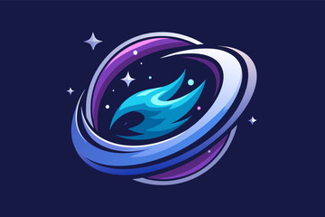 Aufkleber - logo mockup depicted within a swirling galaxy of stars