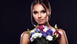 Flower Power: Stunning Woman Embracing Floral Splendor