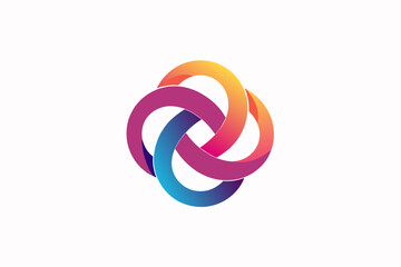 Fototapete - abstract logo formed by overlapping circles in a gradient that evokes a sense of growth and transformation
