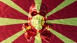 Radiant Sunburst Skull on Macedonia Proud Banner