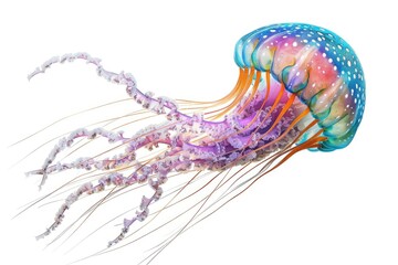 Poster - A jellyfish peacefully floating in the water. Suitable for marine life concepts