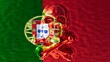 Radiant Skull Embracing the Regal Emblem of Portugal Flag