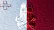 Iridescent Skull Contrast on Malta's Emblematic Flag