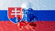 Lustrous Skull Overlay on the Flag of Slovakia Artwork