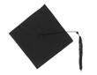 black graduate hat,top view, isolated on white background