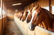 stunning chestnut horses in well-maintained stables at prestigious equestrian center