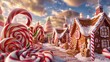 Candy canes resting on snowy ground, perfect for winter themed designs