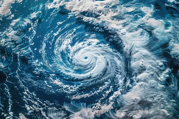 Wall Mural - a dramatic image of a powerful storm in the ocean, suitable for weather-related designs