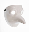 white plague mask isolated on white background
