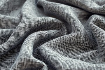 Detailed shot of a gray and white checkered fabric. Suitable for backgrounds or textile design