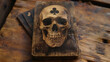 Skull on Vintage Playing Cards: Poker Night with a Dark Twist

