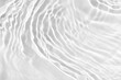 Abstract white water ripple surface. Transparent clear water shadow on white background. Sunlight effect on surface of defocus blurred water. Natural summer shining pattern texture background