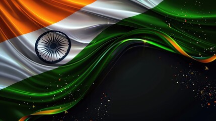 Wall Mural - Indian flag waving in the wind, suitable for patriotic or national themed designs india independence day