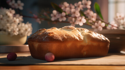 Wall Mural - Easter bread and cherry blossoms