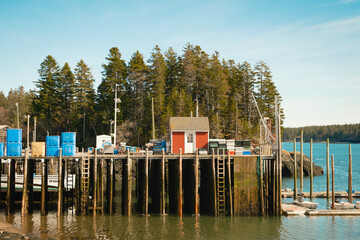 Sticker - Pier at the harbor in Cutler, Maine