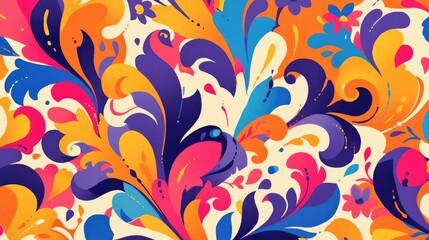 Canvas Print - Experience the vibrant charm of an abstract colorful pattern designed to elevate any setting This decorative backdrop is versatile perfect for wallpaper pattern fills web page backgrounds o