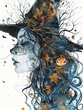 Mystical Halloween Watercolor for Digital Art Decor