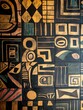 Rhythmic Cultural Mosaic Earthy Abstract Tribal Wallpaper Design for Adventurous Expressions