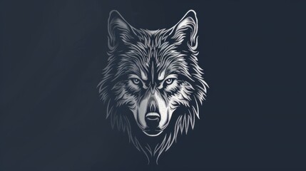 Wolf head icon: majestic wildlife symbol in detailed illustration, perfect for nature-themed designs, logos, and branding projects