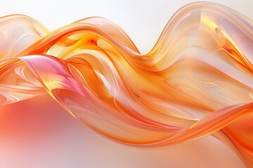 Poster - b'Abstract orange wavy shapes'