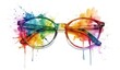 Abstract lifestyle sunglasses and colorful splashing shapes