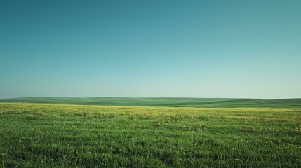 Wall Mural - b'Green rolling hills under blue sky'