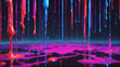 An image of neon-colored goo dripping in vibrant shades of electric blue against a dark, atmospheric backdro ULTRA HD 8K