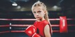 a girl wearing boxing gloves
