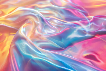 Wall Mural - blue, yellow and pink holographic abstract wave, background or pattern, creative design template